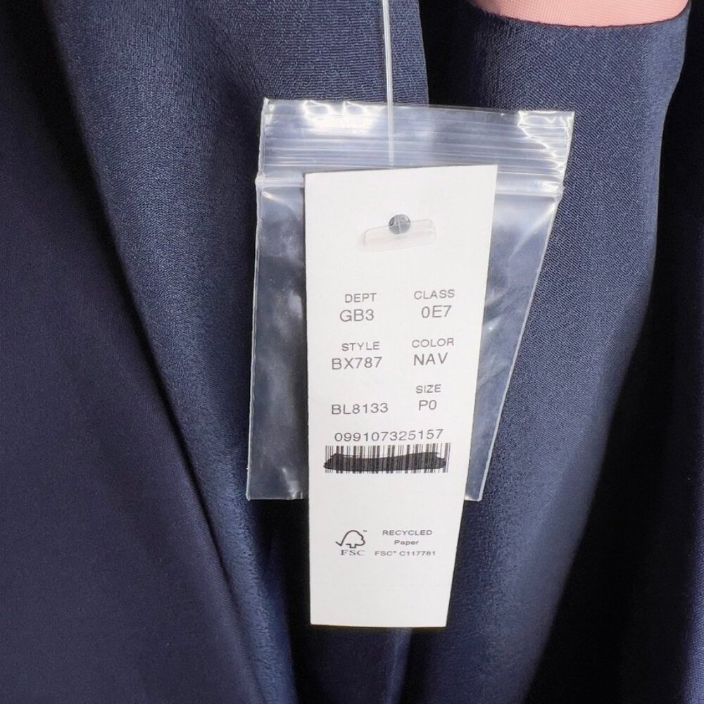 J.Crew $278 Petite Double Breasted Relaxed Blazer City Twill Navy Size P0 BX787 - Picture 9 of 10